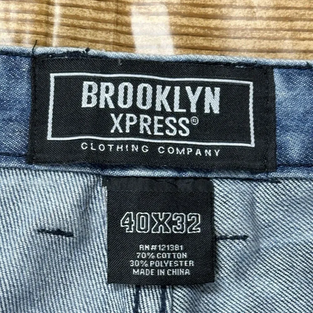 Brooklyn Xpress Distressed Denim Jeans Men’s‎ 40x32 (28”) Streetwear Denim